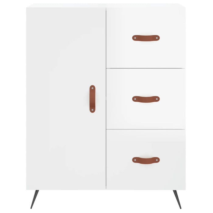 Credenza Bianco Lucido 69,5x34x180 cm in Legno Multistrato 3198443