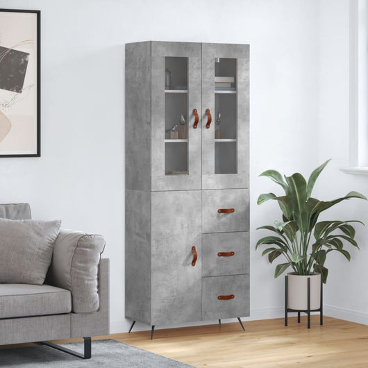 Credenza Grigio Cemento 69,5x34x180 cm in Legno Multistratocod mxl 77613