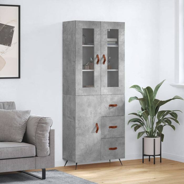 Credenza Grigio Cemento 69,5x34x180 cm in Legno Multistratocod mxl 77613