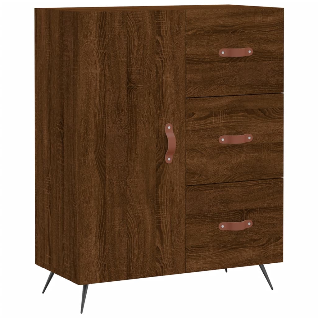 Credenza Rovere Marrone 69,5x34x180 cm in Legno Multistrato 3198448