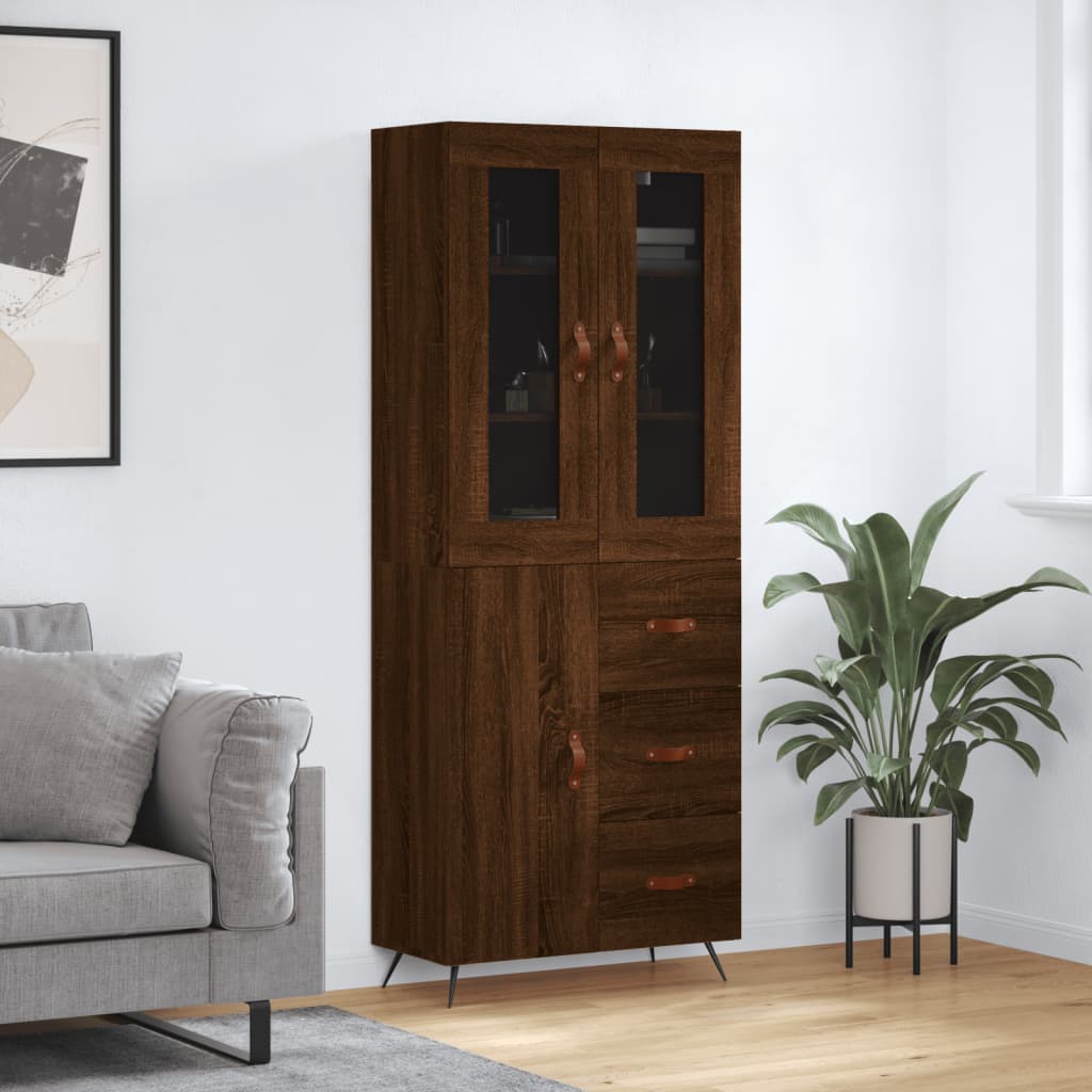 Credenza Rovere Marrone 69,5x34x180 cm in Legno Multistratocod mxl 125568