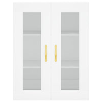 Credenza-Buffet-Armadio da cucina Bianca 69,5x34x180 cm in Legno Multistrato 571735