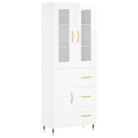 Credenza Bianco Lucido 69,5x34x180 cm in Legno Multistrato 3198451