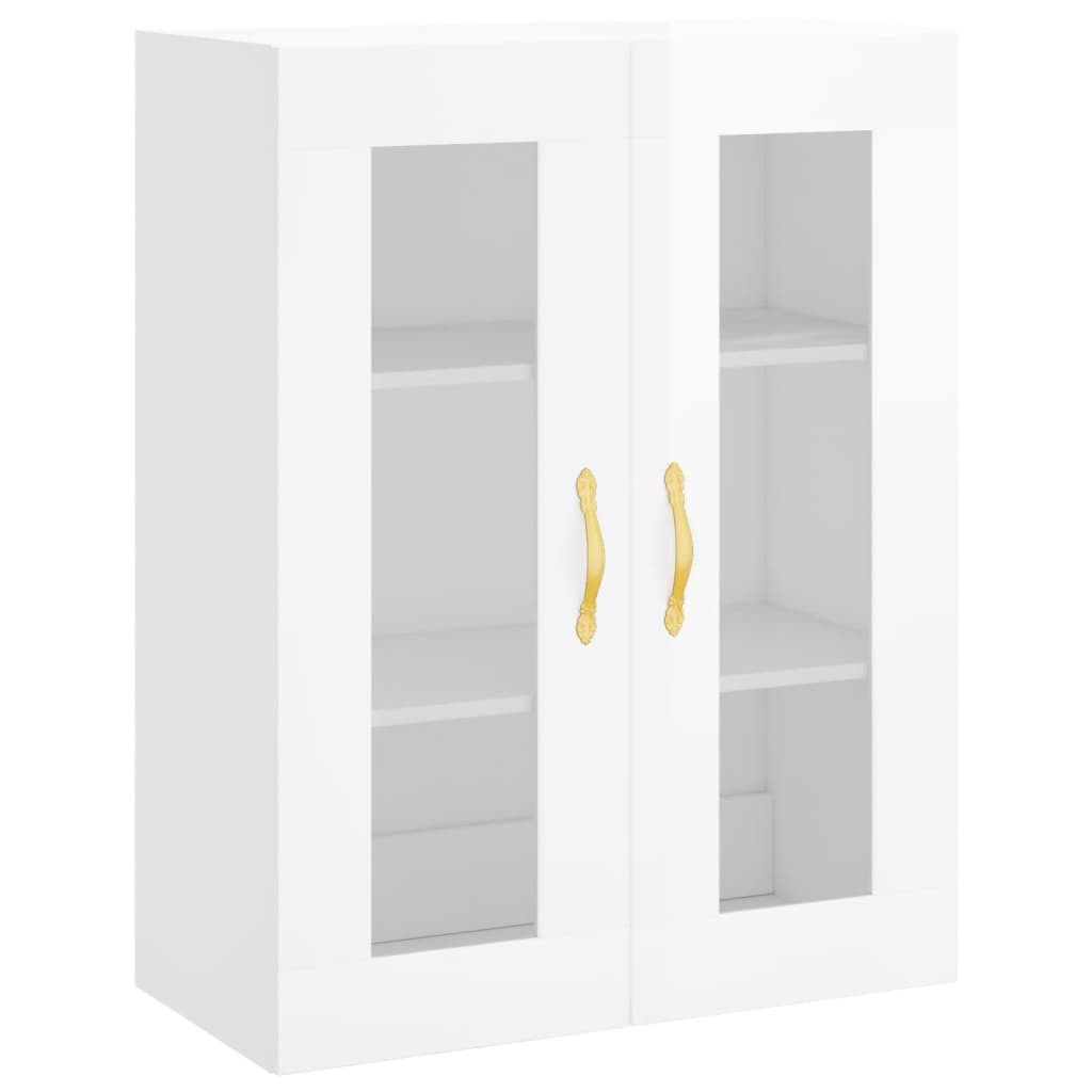 Credenza Bianco Lucido 69,5x34x180 cm in Legno Multistrato 3198451