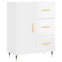 Credenza Bianco Lucido 69,5x34x180 cm in Legno Multistrato 3198451