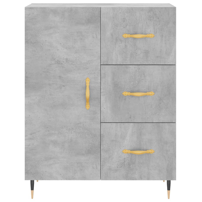 Credenza-Buffet-Armadio da cucina Grigio Cemento 69,5x34x180 cm in Legno Multistrato 105082