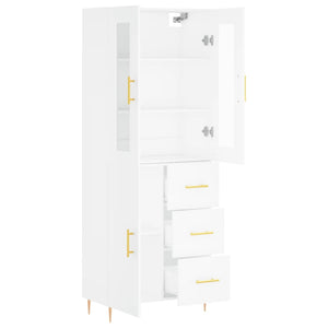 Credenza Bianca 69,5x34x180 cm in Legno Multistrato 3198457