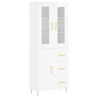 Credenza Bianco Lucido 69,5x34x180 cm in Legno Multistratocod mxl 101589