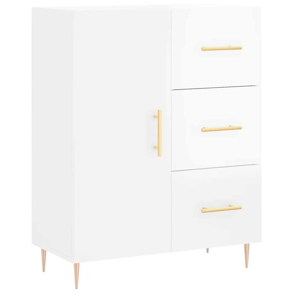 Credenza Bianco Lucido 69,5x34x180 cm in Legno Multistrato 3198459