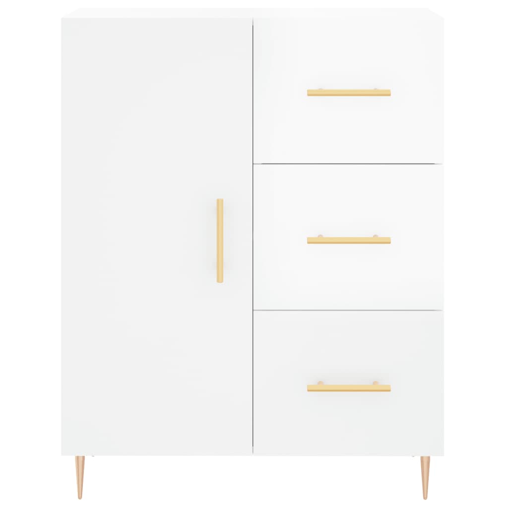 Credenza Bianco Lucido 69,5x34x180 cm in Legno Multistrato 3198459