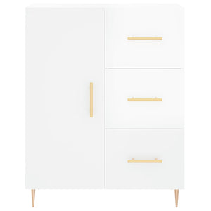 Credenza Bianco Lucido 69,5x34x180 cm in Legno Multistrato 3198459