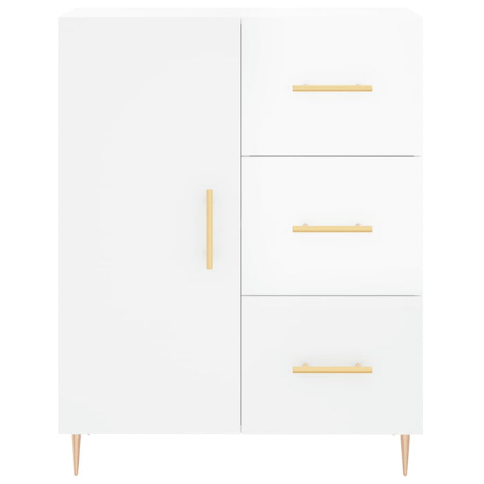 Credenza Bianco Lucido 69,5x34x180 cm in Legno Multistrato 3198459