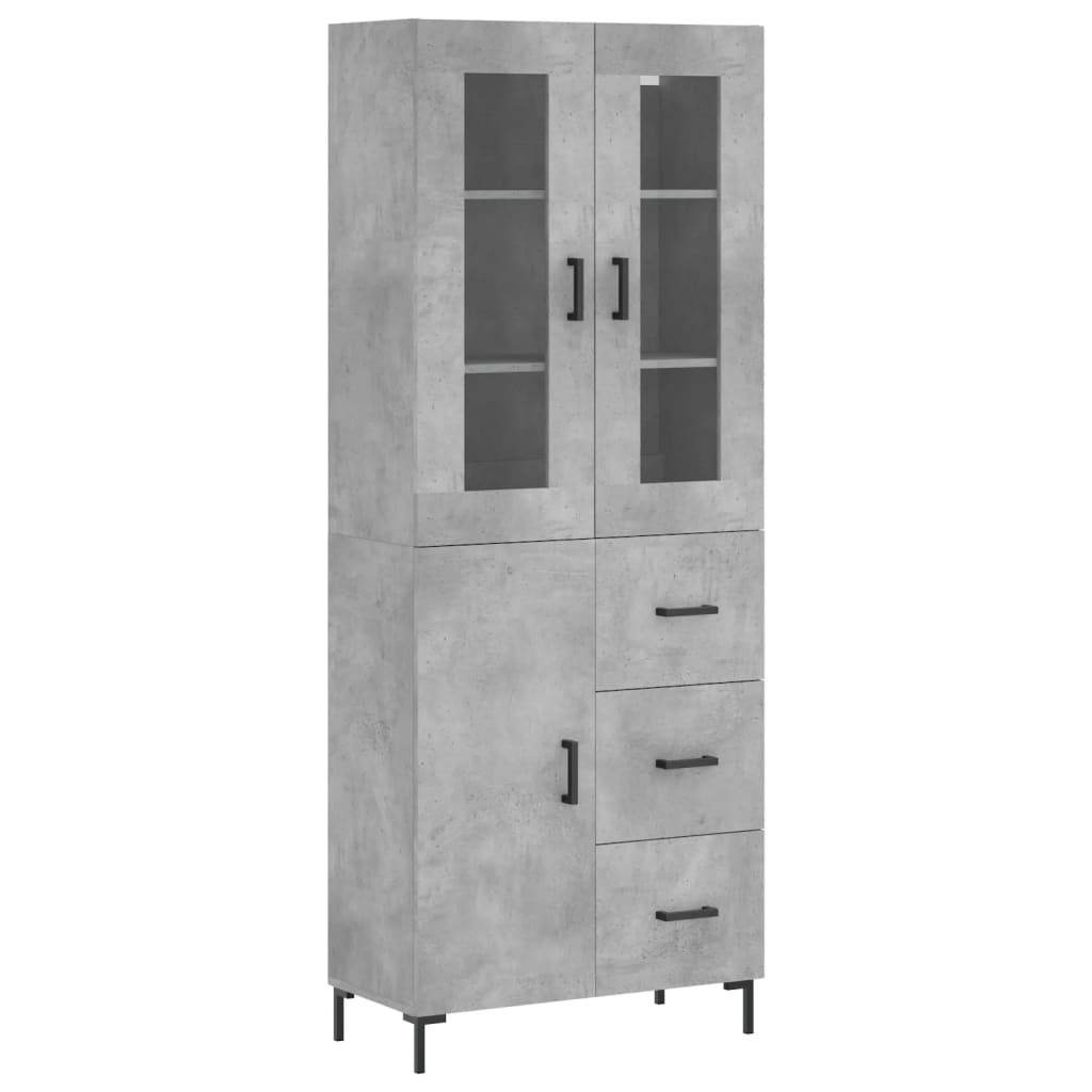 Credenza Grigio Cemento 69,5x34x180 cm in Legno Multistrato 3198469