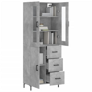 Credenza Grigio Cemento 69,5x34x180 cm in Legno Multistrato 3198469
