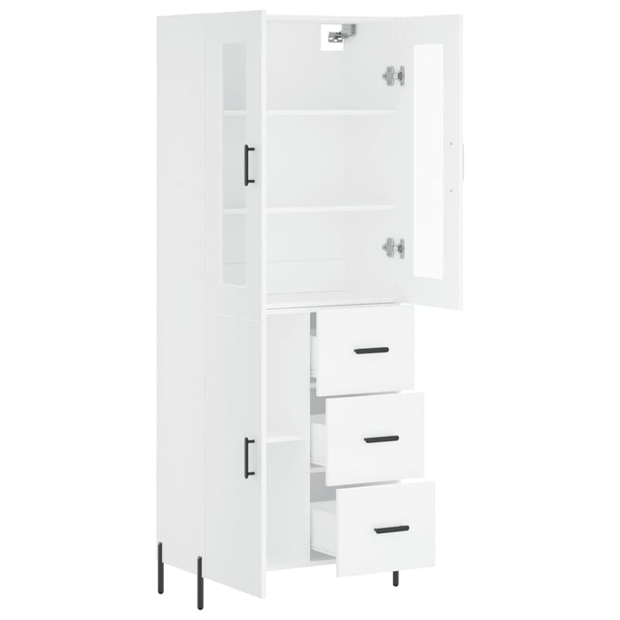 Credenza Bianca 69,5x34x180 cm in Legno Multistrato 3198473