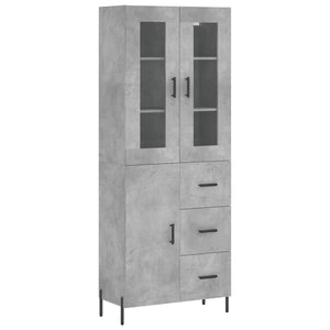 Credenza Grigio Cemento 69,5x34x180 cm in Legno Multistrato 3198477
