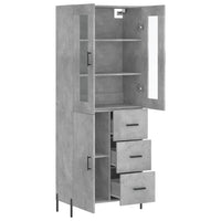 Credenza Grigio Cemento 69,5x34x180 cm in Legno Multistrato 3198477