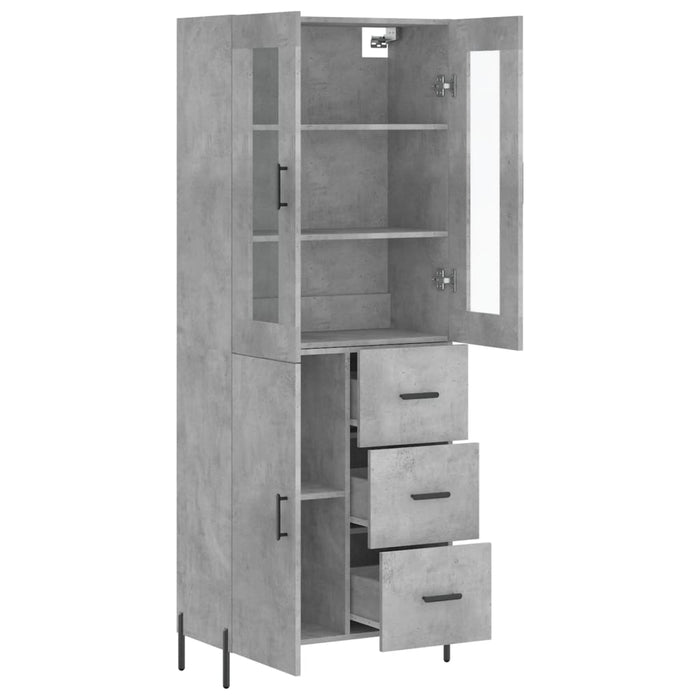 Credenza Grigio Cemento 69,5x34x180 cm in Legno Multistrato 3198477