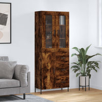 vidaXL Credenza Rovere Fumo  69,5x34x180 cm in Legno Multistrato