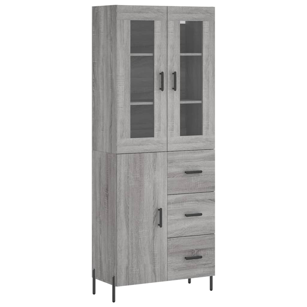 Credenza Grigio Sonoma 69,5x34x180 cm in Legno Multistratocod mxl 77616