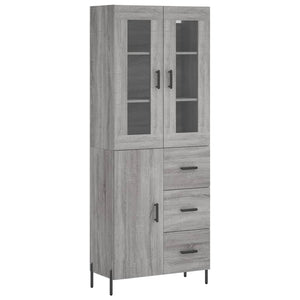 Credenza Grigio Sonoma 69,5x34x180 cm in Legno Multistratocod mxl 77616