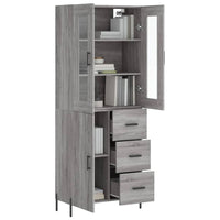 Credenza Grigio Sonoma 69,5x34x180 cm in Legno Multistratocod mxl 77616