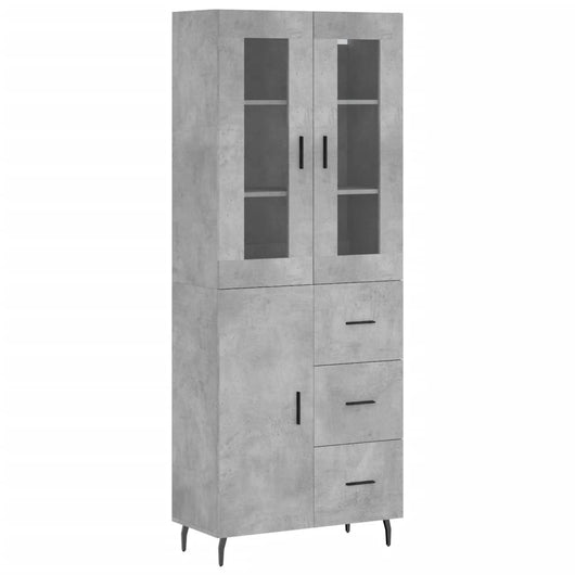 Credenza buffet cassettiera mobile contenitore organizer cucina soggiorno soggiorno alto 69,5 x 34 x 180 cm derivati ​​del legno grigio 02_0034642