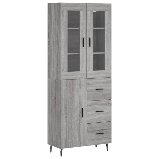 Credenza-Buffet-Armadio da cucina Grigio Sonoma 69,5x34x180 cm in Legno Multistrato 117541