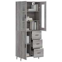 Credenza-Buffet-Armadio da cucina Grigio Sonoma 69,5x34x180 cm in Legno Multistrato 117541