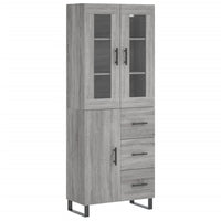 vidaXL Credenza Grigio Sonoma 69,5x34x180 cm in Legno Multistrato