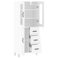 Credenza Bianco Lucido 69,5x34x180 cm in Legno Multistrato 3198499