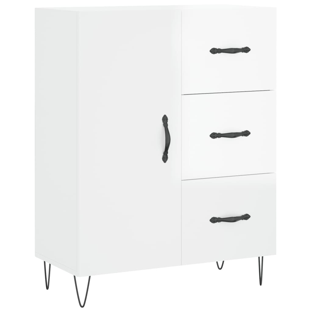Credenza Bianco Lucido 69,5x34x180 cm in Legno Multistrato 3198499