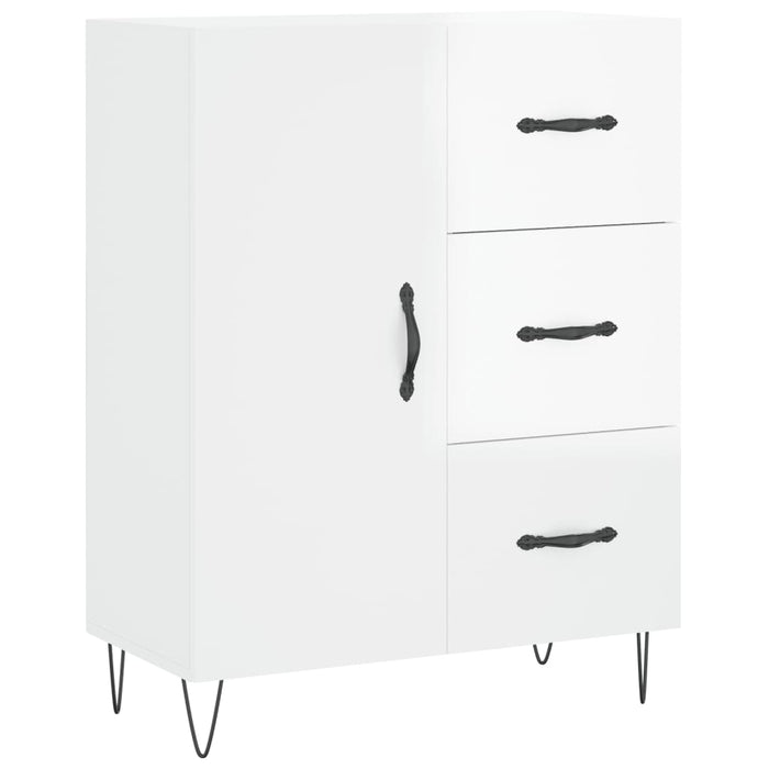 Credenza Bianco Lucido 69,5x34x180 cm in Legno Multistrato 3198499
