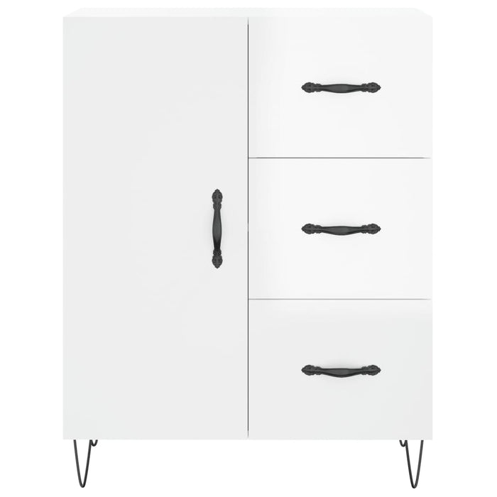 Credenza Bianco Lucido 69,5x34x180 cm in Legno Multistrato 3198499