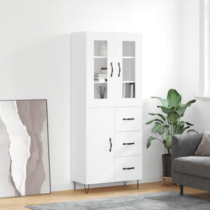 Credenza Bianco Lucido 69,5x34x180 cm in Legno Multistratocod mxl 107434
