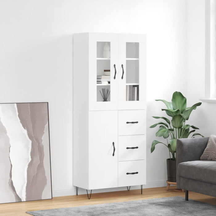 Credenza Bianco Lucido 69,5x34x180 cm in Legno Multistratocod mxl 107434