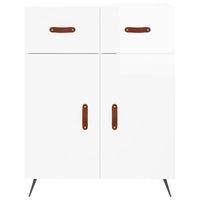 Credenza Bianco Lucido 69,5x34x180 cm in Legno Multistrato 3198507