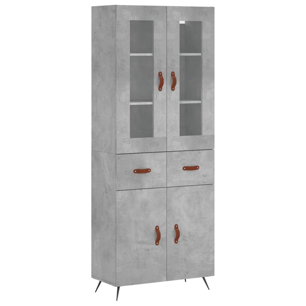 Credenza Grigio Cemento 69,5x34x180 cm in Legno Multistrato 3198509