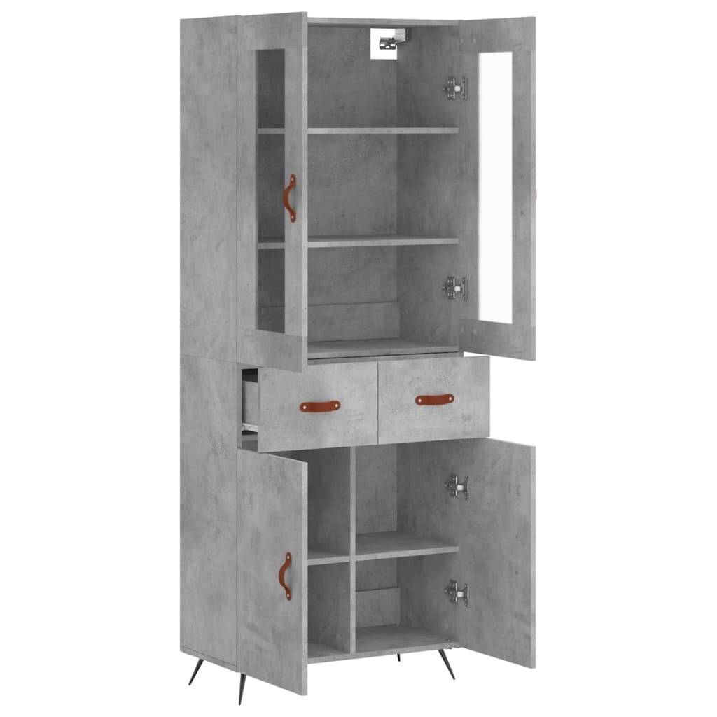 Credenza Grigio Cemento 69,5x34x180 cm in Legno Multistrato 3198509