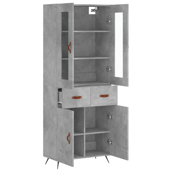 Credenza Grigio Cemento 69,5x34x180 cm in Legno Multistrato 3198509