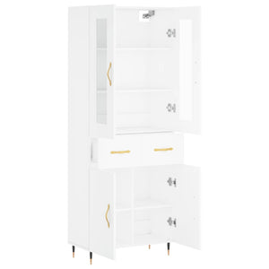 Credenza Bianca 69,5x34x180 cm in Legno Multistrato 3198513