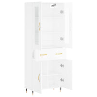 Credenza Bianco Lucido 69,5x34x180 cm in Legno Multistrato 3198515