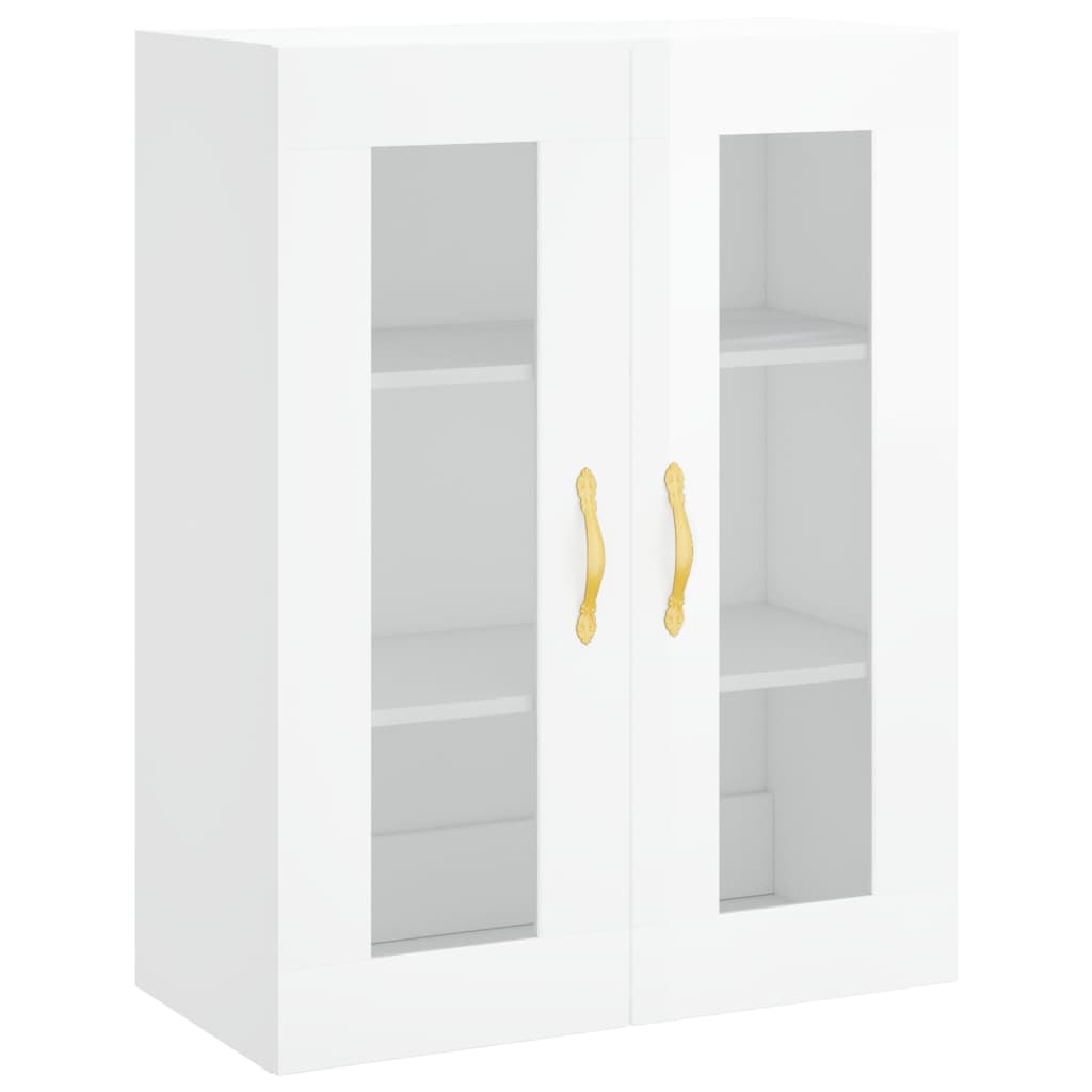 Credenza Bianco Lucido 69,5x34x180 cm in Legno Multistrato 3198515