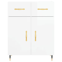 Credenza Bianco Lucido 69,5x34x180 cm in Legno Multistrato 3198515