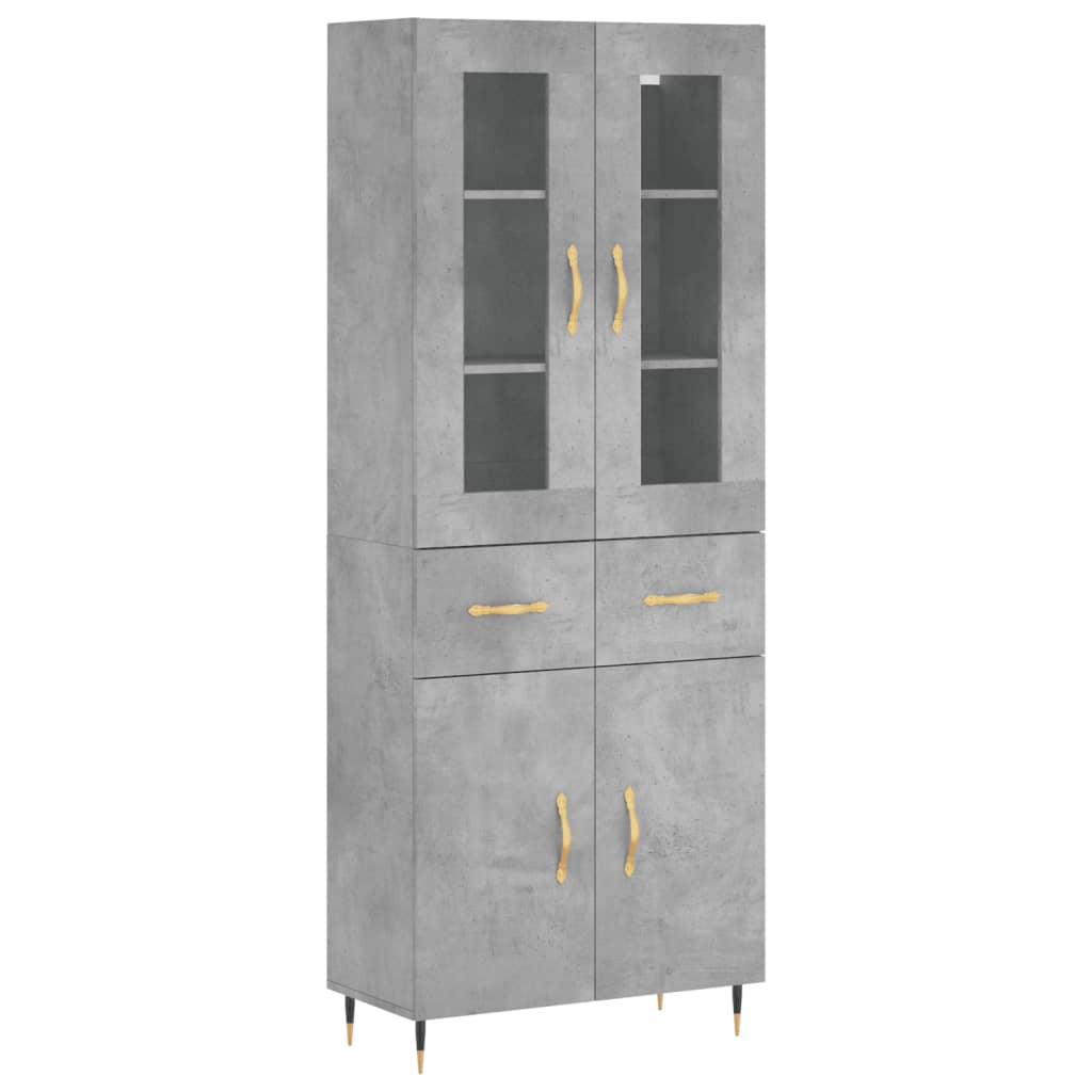 Credenza Grigio Cemento 69,5x34x180 cm in Legno Multistratocod mxl 101708