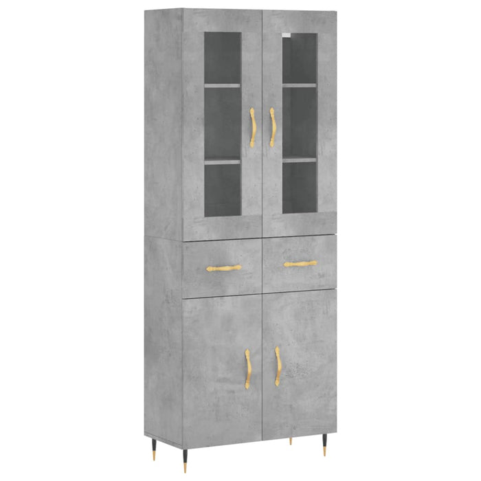 Credenza Grigio Cemento 69,5x34x180 cm in Legno Multistratocod mxl 101708