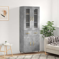 Credenza Grigio Cemento 69,5x34x180 cm in Legno Multistratocod mxl 101708
