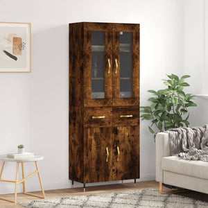 Credenza Rovere Fumo  69,5x34x180 cm in Legno Multistrato 3198518