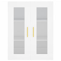 Credenza-Buffet-Armadio da cucina Bianca 69,5x34x180 cm in Legno Multistrato 998214