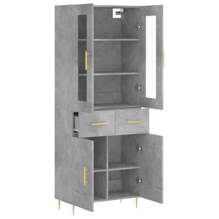Credenza Grigio Cemento 69,5x34x180 cm in Legno Multistrato 3198525